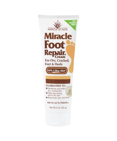 Miracle Foot Repair Cream | Fast Relief for Dry, Cracked, Itchy Feet and Heels | Moisturizes | Softens | Restores Comfort | Stops Nasty Odor 8 Ounce (Pack of 1)