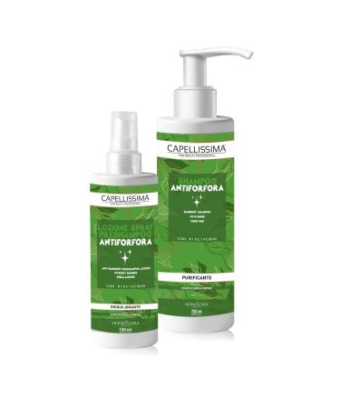 DERMOCURA Capellissima Professional antidandruff set completely eliminates and prevents dandruff shampoo 250 ml and antidandruff lotion 150 ml immediate efficacy for all types of skin and hair