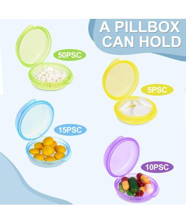 Wllhyf Small Pills Organizer Box - 6 Pieces Portable Mini Travel Medication Case - Transparent Round Vitamin Containers in Multiple Colors for Outdoor Trips - Buy Online on GoSupps.com