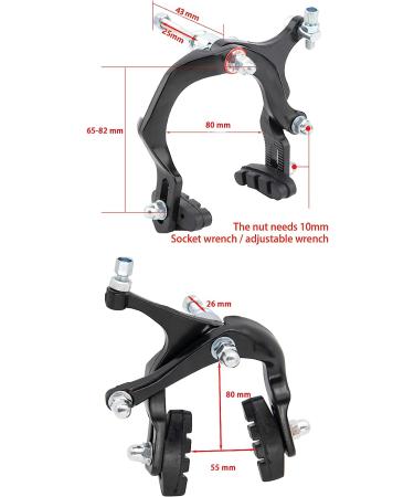 HAOFANG Children Bike Long-Reach Caliper Brake Set | Fits Arch 65-80mm | Front & Rear C Shape Brakes - Buy Online on GoSupps.com