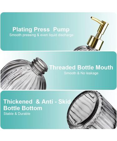 Versatile Glass Soap Dispenser Bottle with Pump 14 Oz Dripless Pump Bottle Refillable Liquid Hand Jar Dispenser for Bathroom Countertop Kitchen Laundry Room(Grey 2 Pack) - Buy Online on GoSupps.com