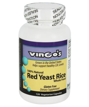 Vinco's - 100% Natural Red Yeast Rice - 120 Vegetarian Capsules