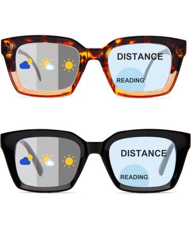 Amorays Oversize Square Vintage Reading Glasses for Men & Women - Anti Blue Light +2.00 Prescription - Black & Tortoiseshell - Buy Online on GoSupps.com