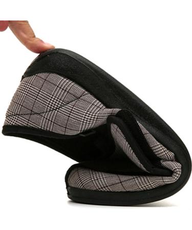 LEEWE Diabetic Slippers - Adjustable Closure, Memory Foam, Comfortable for Swollen Feet - Black (Size 45) - Buy Online on GoSupps.com