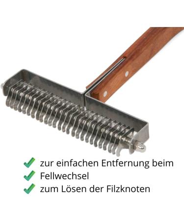 Amesbichler Horse Barn Cleaning Combat - Anti-Tangle Rake & Scratch Remover for Icelandic Horse Care | Durable Metal & String Striegel - Buy Online on GoSupps.com