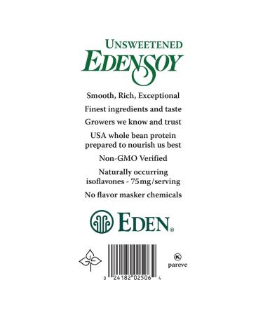 Eden Organic Unsweetened Soymilk - 32 oz (6-Pack) | Non-GMO, Vegan, Healthy Plant-Based Milk - Buy Online on GoSupps.com