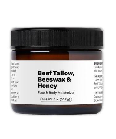 Tallow and Honey Balm 100% Grass Fed Beef Tallow Moisturiser with Beeswax & Honey Face & Body Moisturizer 2 oz Beef Tallow Skin Care Nourishing and Hydrating