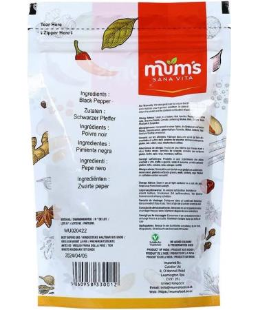 Mum's Premium Black Pepper Whole Peppercorn 150g - High-Quality Spice for Gourmet Cooking - Buy Online on GoSupps.com