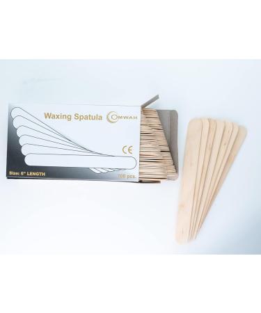 OMWAH Wooden Waxing Spatulas (Pack of 100) - 6 Inch Sturdy Applicators for Hair Removal - Home and Salon Use - Smooth, Splinter-Free - Buy Online on GoSupps.com