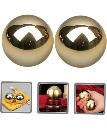2-St Gymnastics Brass Precision Balls | Solid Metal Baoding Fitness & Massage Roller Balls for Wrist Relief - Shiny Metal Roller - Buy Online on GoSupps.com
