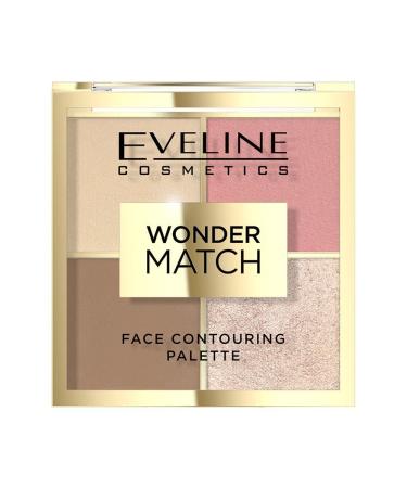 Eveline Contour Palette Wonder Match 4 in 1 for face contouring with blush bronzer highlighter and powder vegan