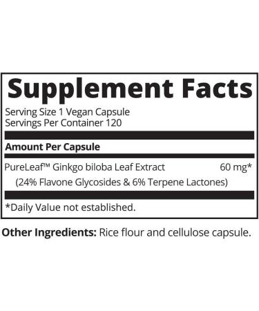 MRM Nutrition Ginkgo B 60 mg - 120 Vegan Capsules | Enhance Memory & Focus - Buy Online on GoSupps.com