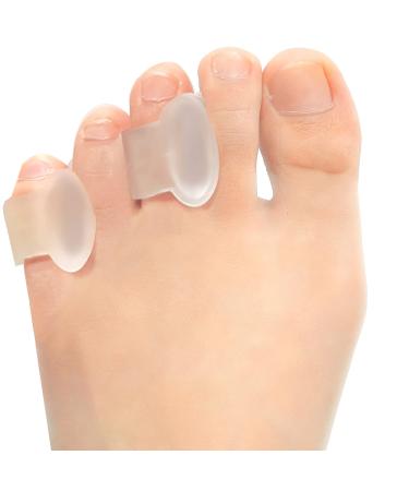 JKcare Pinky Toe Separators (Single Loop) Little Toe Spacers & Protectors for Overlapping Toe Bunionette Corn and Blister -10 Pack (Clear)