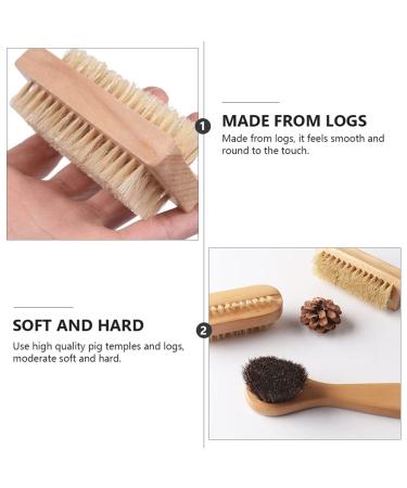 Lurrose Nail Cleaner Set - 3 Natural Bristle Brushes with Wooden Handles for Fingernail & Toenail Cleaning - Eco-Friendly Boot Brushes - Buy Online on GoSupps.com