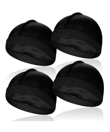 4 Pcs Elastic Silky Wave Cap, Satin Men Doo Rags Caps for 360, 540, 720 Waves, Great for Athletes, Hip-hop Lovers and so on