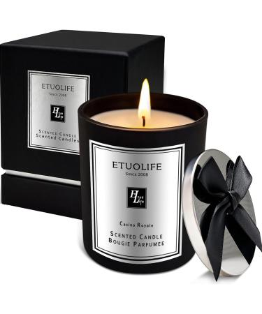 Candles Gifts for Women Men High-end Luxury Scented Candle Gift Natural Soy Wax Candles 68 Hours Long Burn Christmas Candle Promotes Sleep Relieves Stress Perfect for Bath Yoga Wedding Valentine's Day Casino Royale