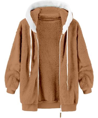 HANXIULIN Women's Oversize Plush Fleece Jacket - Warm Lined Winter Coat in Khaki & Color Variations - Casual Faux Fur Cardigan for Cold Weather - Shop Now! - Buy Online on GoSupps.com