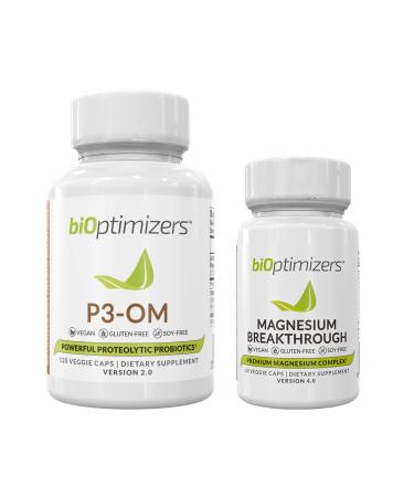 BiOptimizers - P3-OM (60 Capsules) and Magnesium Breakthrough 4.0 (60 Capsules) Supplement Bundle