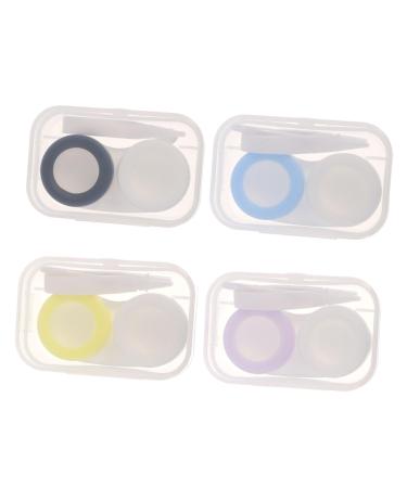 Gatuida 4 pieces of contact lens container tweezers made of plastic storage container lentil holder eye holder keeper container clear container case simply travel storage box plastic