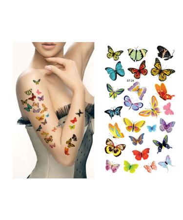 Supperb  Mix Butterflies Butterfly Temporary Tattoos (Set of 2) Lots of Butterflies