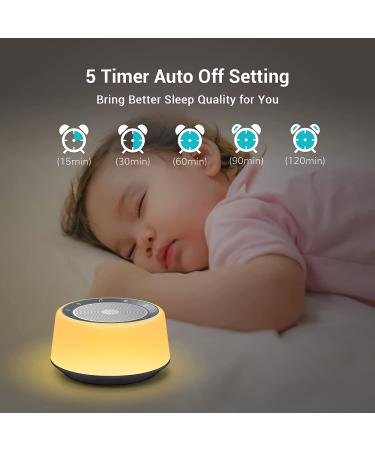 White Noise Machine with 30 Soothing Sounds, 7 Colors Night Light, 5 Timers - Portable Sound Machine for Baby & Adults - Buy Online on GoSupps.com