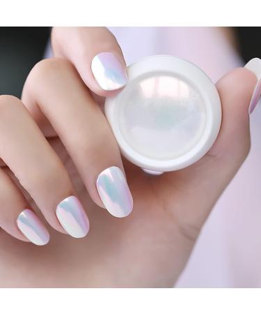 Chrome Nail Powder Set - Metallic Mirror Effect, Mermaid Aurora, White Pearl, Holographic Glitter Dust - Nail Art Decoration Kit - Buy Online on GoSupps.com