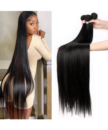 LUXEDIVA Brazilian Virgin Remy Silky Straight Hair 4 Bundle Deal - 26/28/30/30 Inch - Buy Online on GoSupps.com
