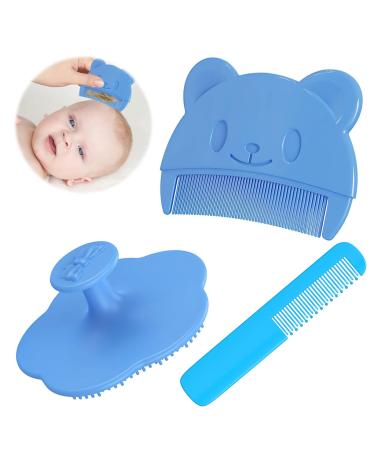 DGUSO MilchSchorf Kamm 3 pieces baby brush baby comb milk scab soft bristle scab ridge baby milk scab baby remove baby comb baby brush for baby suitable for newborns baby - Buy Online on GoSupps.com
