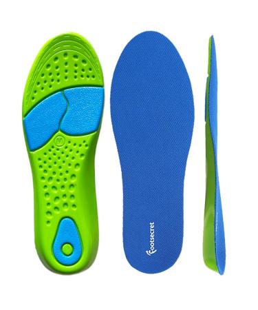 Work Comfort Insole Anti Fatigue and Shock Absorption for Foot Pain Relief Low Arch Soft Boot Shoe Inserts Man and Women (Size:L Green) SIZE:L Green