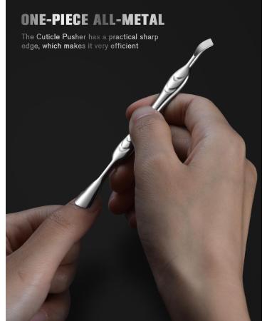 FERYES Elegant Precision Cuticle Pusher & Nail Cleaner - Dual-Ended Cuticle Stick Stainless Steel Cuticle Remover Tool for Flawless Nail Care Silver Type1 - Buy Online on GoSupps.com