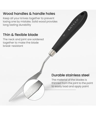 Arteza Palette Knives 8-Pack - Durable Stainless Steel Blades & Wooden Handles - Art Supplies for Oil & Acrylic Painting - Buy Online on GoSupps.com