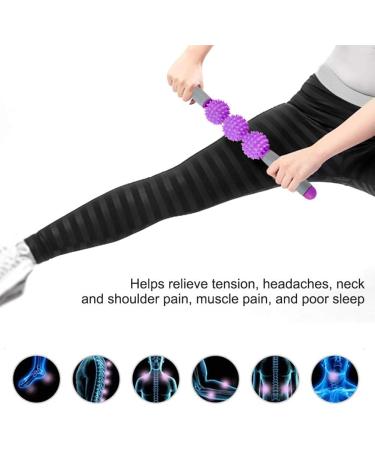 Violet Massage Tab with 5 Spiky Balls - Relieve Tension Shoulder Pain & Boost Blood Circulation for Arms Thighs Hips & Waist - Buy Online on GoSupps.com