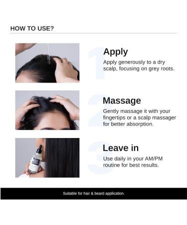 Advanced Anti-Grey Serum Reduce Hair Greying Silverfree Peptide + Biotin + Rosemary Fast Absorbing Odorless Non-Sticky | Clinically Proven Formula for Men & Women- 50ml - Buy Online on GoSupps.com