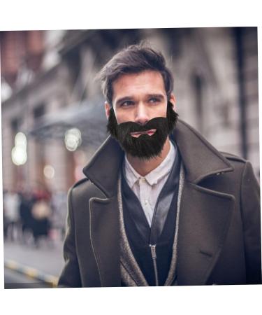 Totority 4 pcs fake beard prom decor halloween props short beard makeup party supplies Toy elder artificial Blackx3pcs 21X15X0.1CMx3pcs - Buy Online on GoSupps.com
