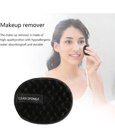 4 Reusable Round Makeup Remover Pads | 100% Microfiber Washable & Eco-Friendly Cotton | Deep Clean & Gentle for All Skin Types - Black - Buy Online on GoSupps.com