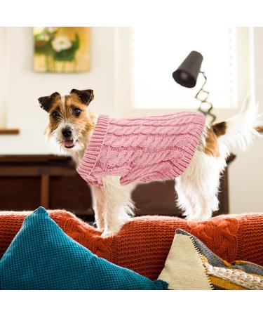 Puppy Knitted Pullover Sweater Dog Turtleneck Winter Knitted Sweater Jacket Puppy Dog Warm Dog Pullover Soft Turtleneck Dog Clothes Vest for Pet Autumn for Puppy Small Dog Medium Dog (M Pink) M Pink1 - Buy Online on GoSupps.com