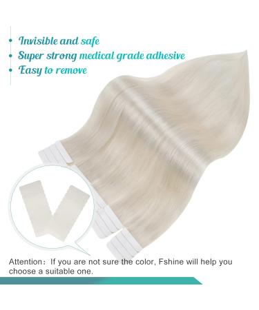 Buy FSHINE Tape-in Real Hair Extensions 45cm - Blond Weiss #1000 50g Invisible Straight Hair Adhesive - Premium Quality & International Shipping - Buy Online on GoSupps.com