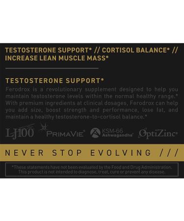 Kaged Testosterone Booster - Ferodrox | Ultra-Premium Hormone Management Supplement with LJ100 Tongkat Ali KSM-66 Ashwagandha & Shilajit | 60 Servings - Buy Online on GoSupps.com