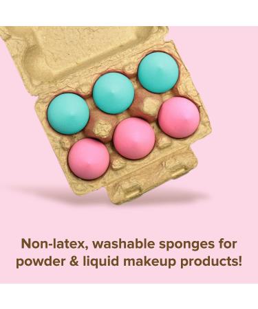 Beauty Bakerie Blending Egg Makeup Sponge Set - 6 Pink/Turquoise Foundation Blending Sponges - Buy Online on GoSupps.com