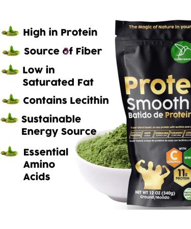 Colibreeco Plant-Based Protein Super Blend Powder 12 oz (Pack of 2) Superfood Protein with Spirulina Turmeric Ginger Probiotics for Digestive Support Nutrition & Energy. Vegan & Chemical-Free. 12 Ounce (Pack of 2) - Buy Online on GoSupps.com
