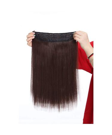 16" One Piece Secret Wire In Hair Extensions Synthetic Straight Hairpiece Natural Invisible Wire String - Medium Brown(Length:40CM Weight:90g)