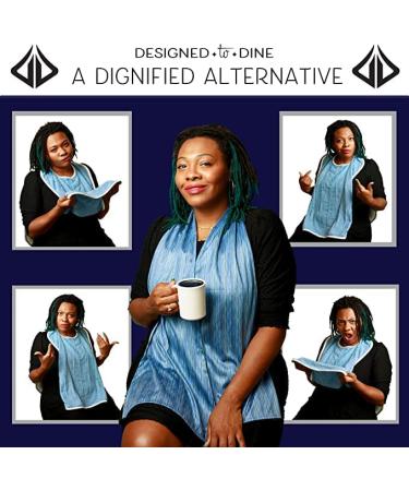 Dignified Adult Bib Scarf | Reusable Clothing Protector for Eating | Midnight Garden Design - Buy Online on GoSupps.com