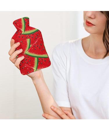 Watermelon Hot Water Bottle with Plush Cover | Hand Warmer for Adults & Children | 26.5x15.3cm | International Shipping Available - Buy Online on GoSupps.com