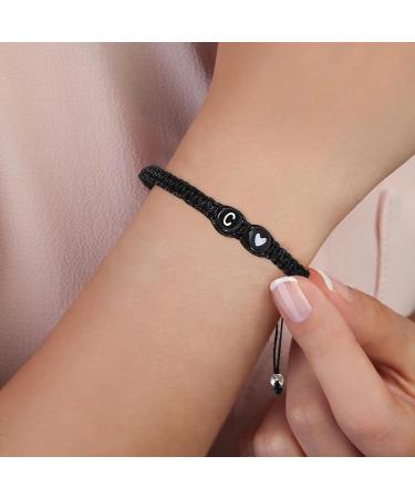 VALICLUD 4pcs Black and Bracelet Letter Bracelet Rope Bracelets Braided Bracelet Women Bracelet Braided Wrist Chain Lovers Simple and Versatile Jewelry Cord Is Jade Thread 6X6X0.5CMx4pcs Black Cx4pcs - Buy Online on GoSupps.com