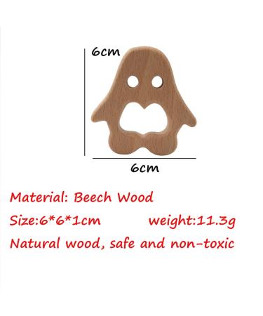 Alenybeby 10-Piece Bio Wood Penguin Teething Rings | Handmade Beech Wood | Natural Gripping Pattern for DIY Pacifier Chain - Buy Online on GoSupps.com