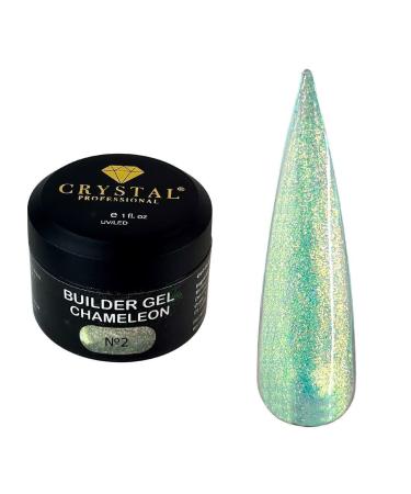 Crystal Professional Gel Builder 15ml Gel Nails Glitter Chameleon Effect Medium Consistency Builder Gel for Creative Modeling and Strengthening UV Gel Green Glitter 002