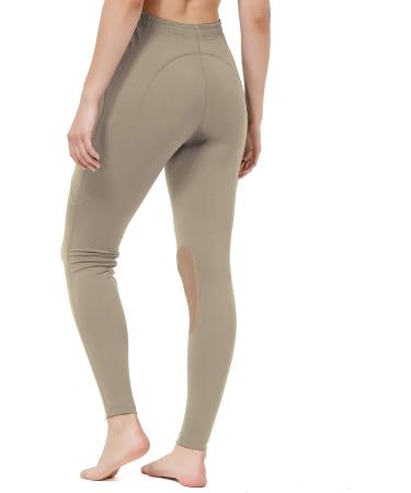 FitsT4 Kids Performance Riding Tights - Flex Knee Patch Breeches for Girls in Khaki (Large) - Buy Online on GoSupps.com