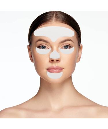 6 Pieces Anti Wrinkle Pads Anti Wrinkle Plaster Forehead Patch Reusable Silicone Anti Wrinkle Pads for Moisture Reduction Dark Circles Puffiness Wrinkles Eye Bags with Chin Patch