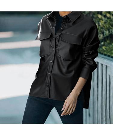 Shop Dantazz Women's Short Black Leather Jacket - Casual Motorcycle Blouse | Autumn Winter Fashion Blazer - Buy Online on GoSupps.com
