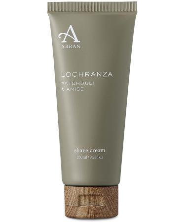 Arran Sense of Scotland Lochranza Moisturising and Nourishing Vegetable Oil Shave Cream for Men (100ml/3.3floz) Woody Patchouli and Vetiver Enhanced with Fresh of Lemon and Grapefruit